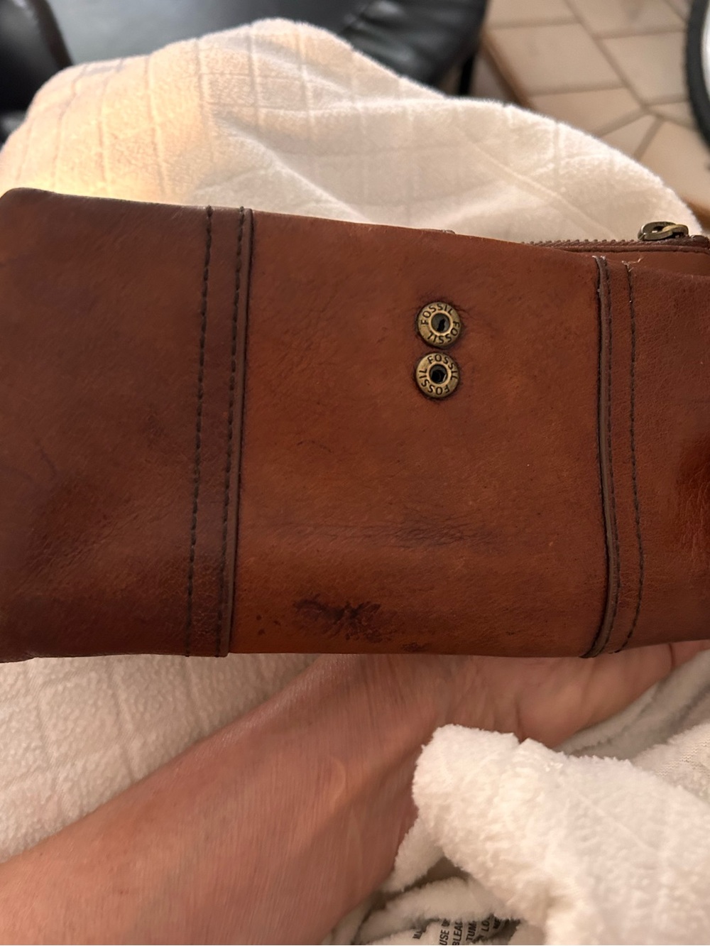 Fossil Brown leather wallet “Long live Vintage” - Picture 3 of 17